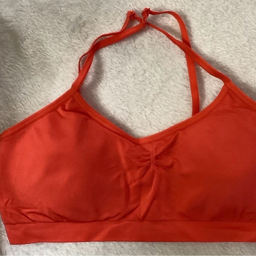 Vibrant Salmon colored Sports Bra